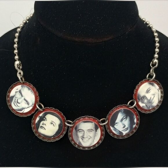 Jewelry - Original Unique Handmade Hollywood Movie Stars Bottle Cap Cork Silver Necklace